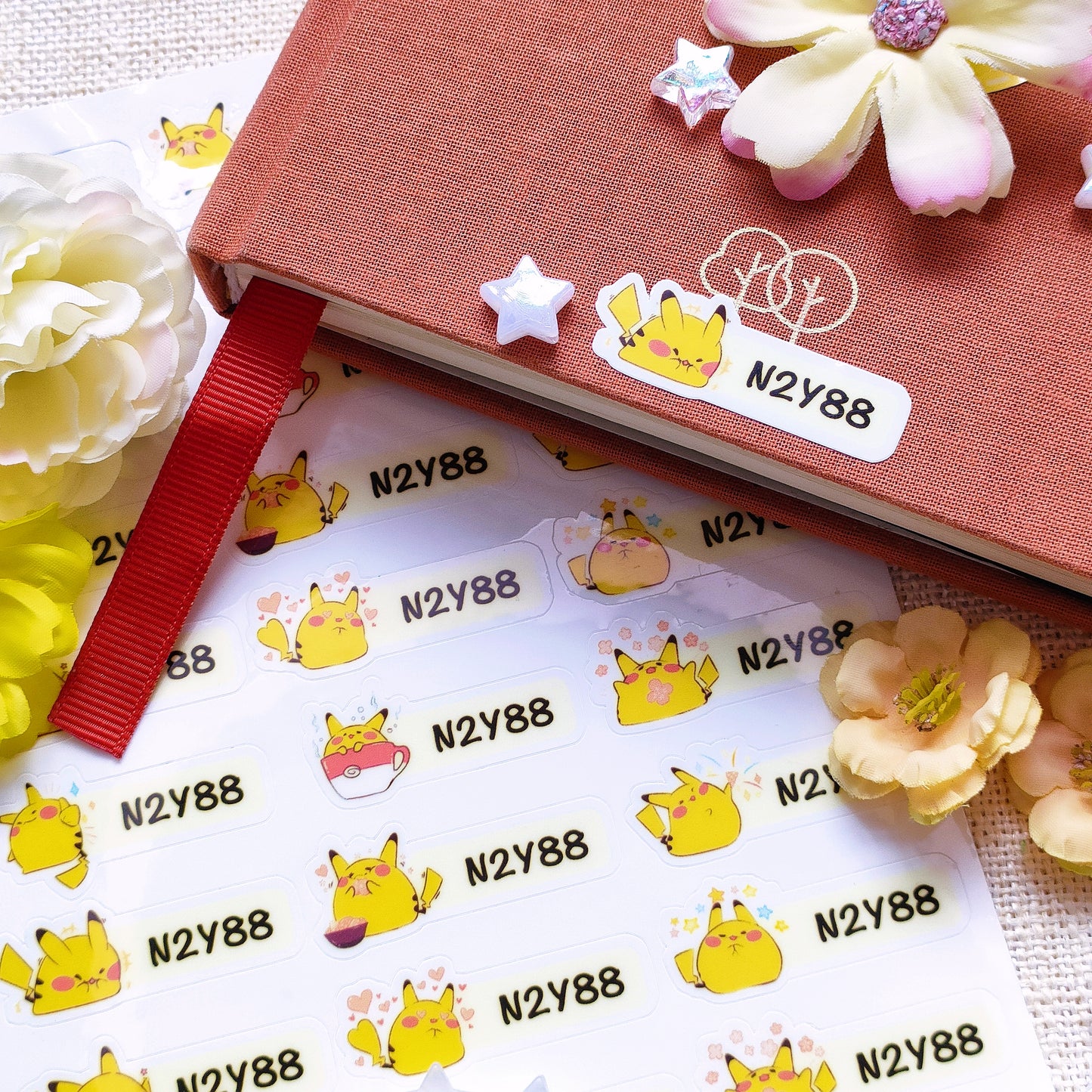 Customisable: Waterproof, Durable and Repositionable: Poketama Name Stickers