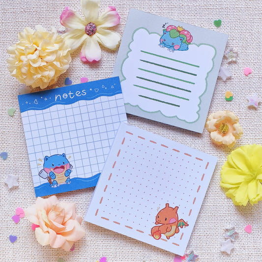 =PRICE REDUCED= Memo Pad (50 Sheets): Pkmn Gen 1 Finals Set of 3