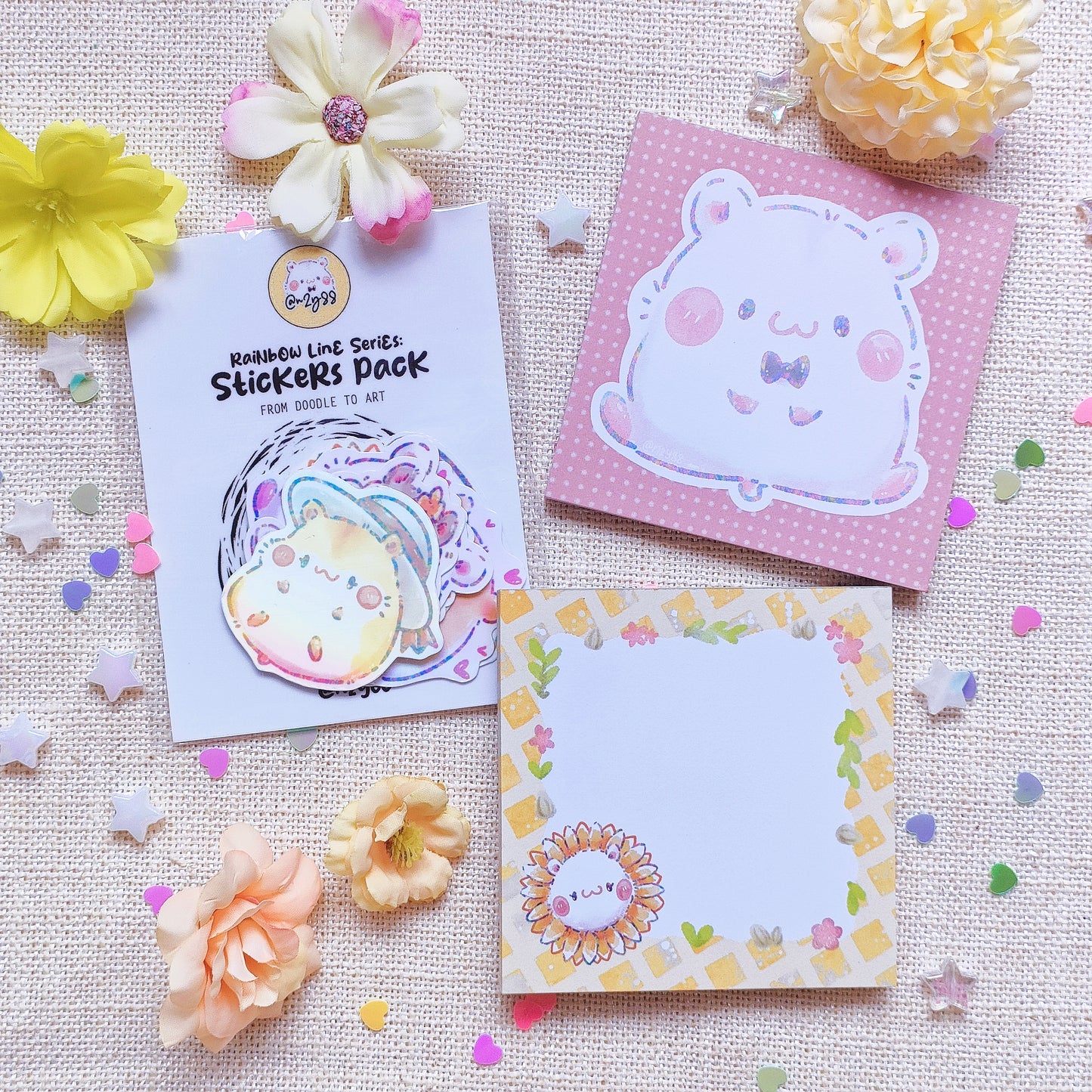 =PRICE REDUCED= Memo Pad (50 Sheets): Rainbow Line Series (Pets)