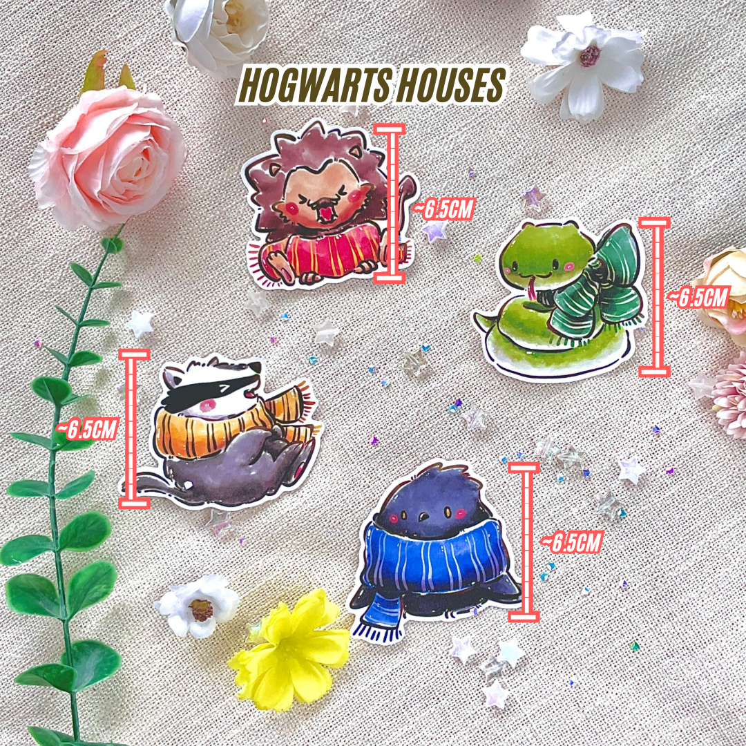 Waterproof, Glittery and Repositionable Big Stickers: Hogwarts House(s)