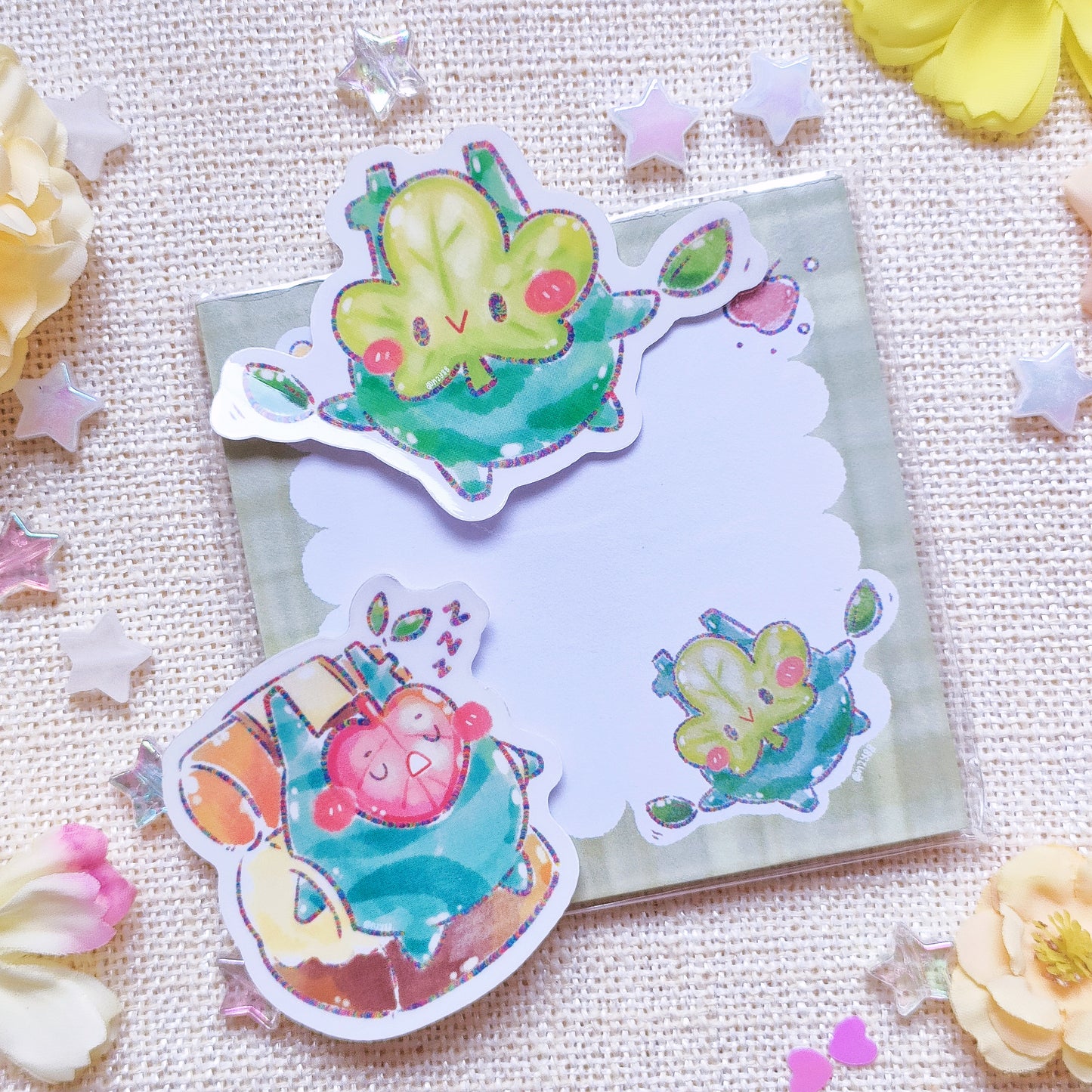 Waterproof, Holographic and Repositionable Sticker Sheets: Zelda series Koroks