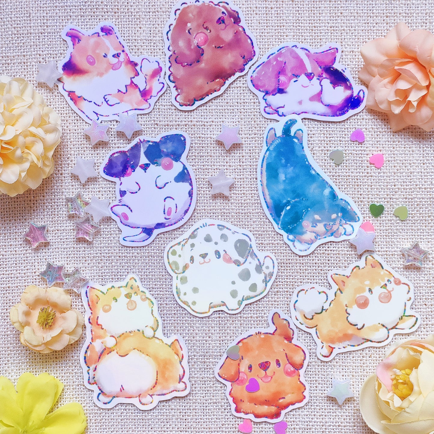 Waterproof, Holographic and Repositionable: Rainbow Series (Pets) Sticker Packs