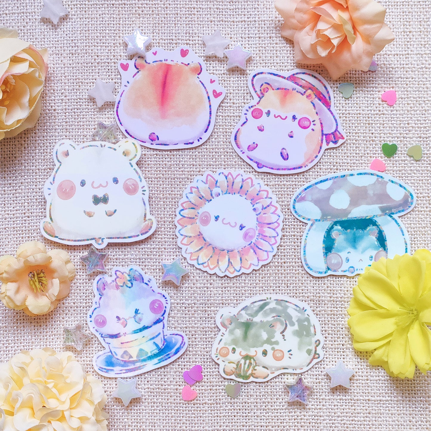 Waterproof, Holographic and Repositionable: Rainbow Series (Pets) Sticker Packs