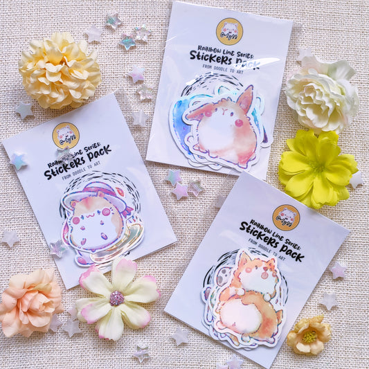 Waterproof, Holographic and Repositionable: Rainbow Series (Pets) Sticker Packs