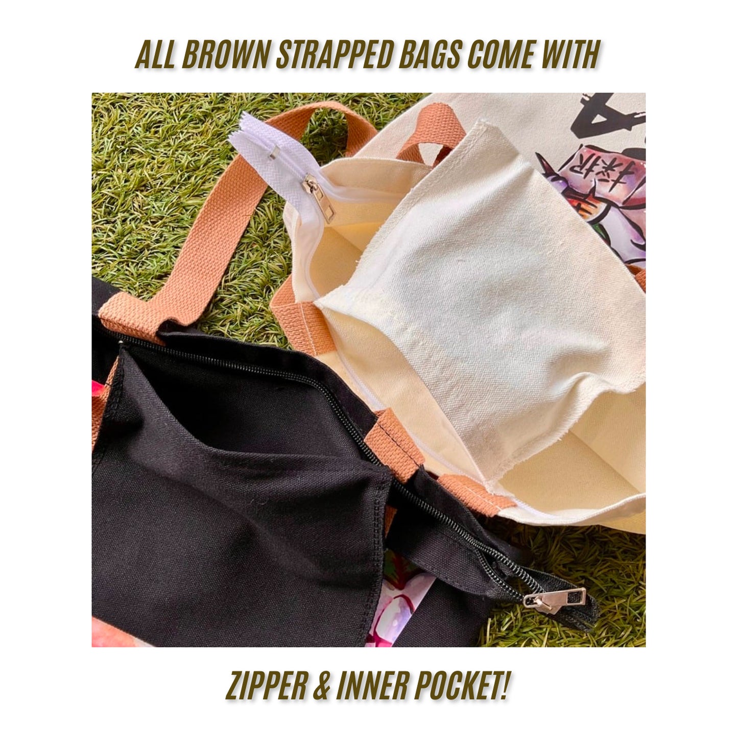 Home-printed Zipper Tote bags: DanDanDan Turbo Baba / Granny