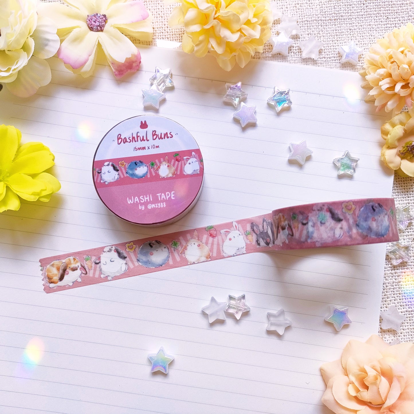 Washi Tape (15mm x 10m): Rainbow Line Series (Pets)