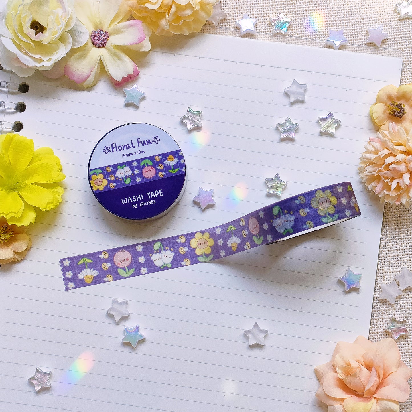 Washi Tape (15mm x 10m): Floral Fun