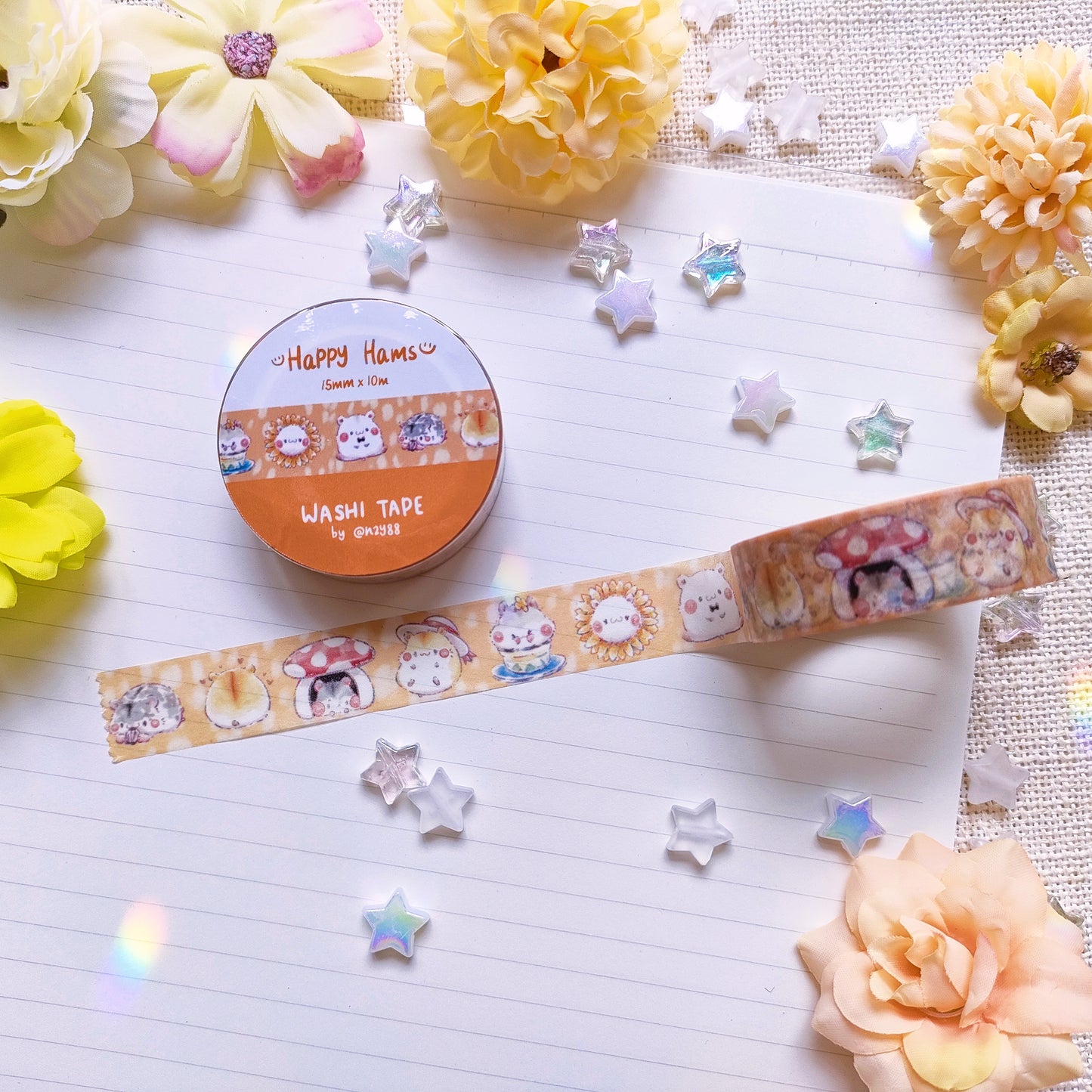 Washi Tape (15mm x 10m): Rainbow Line Series (Pets)