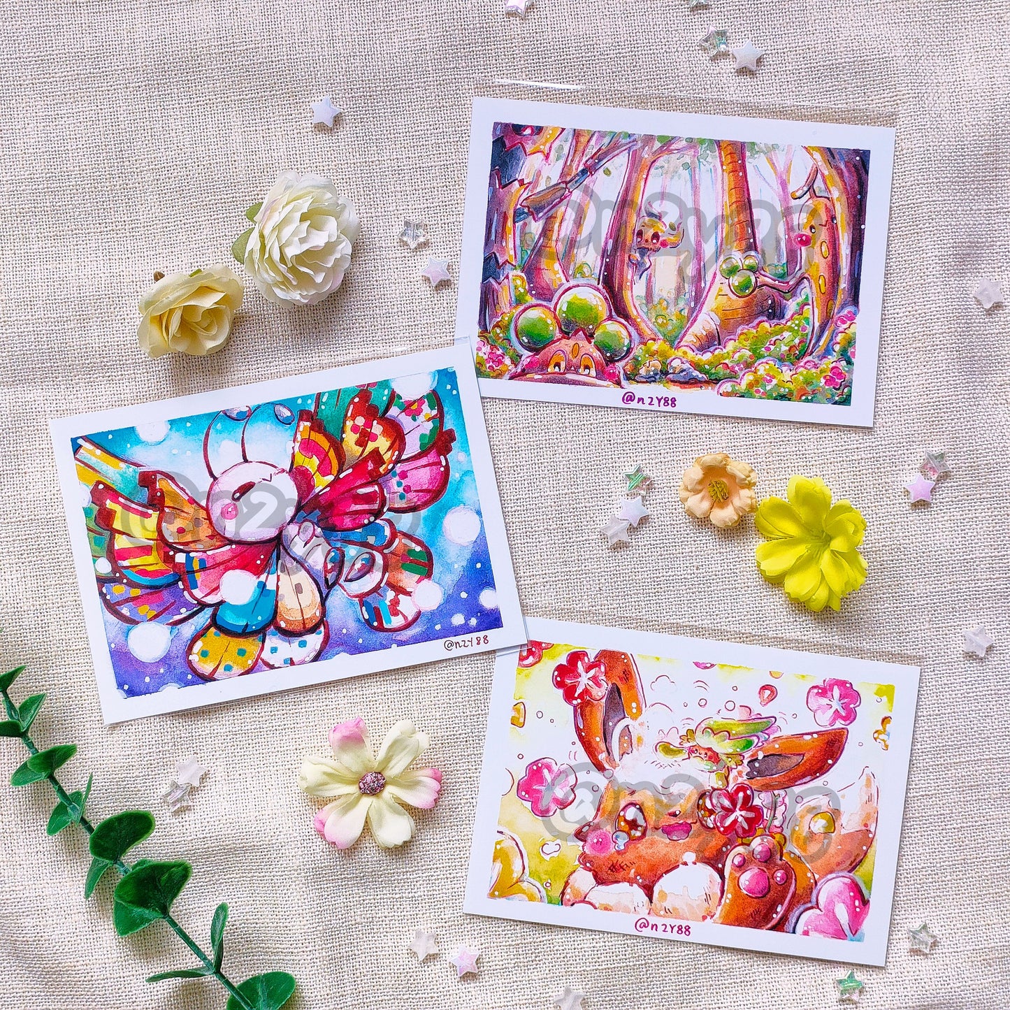 A6 Photo Prints: World Watercolor Month x Pkmn (10 designs)